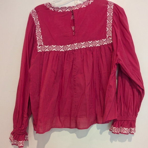 SZ M zara blouse 100 cotton embroidered. Made in India used once so like new - Picture 3 of 5